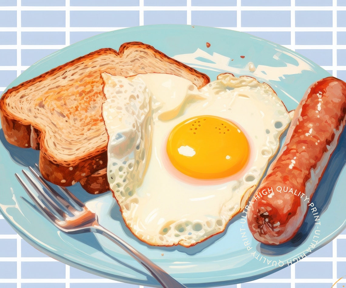 Breakfast Club Morning Ritual Retro Food Print Navy Kitchen Wall Art - Image 5