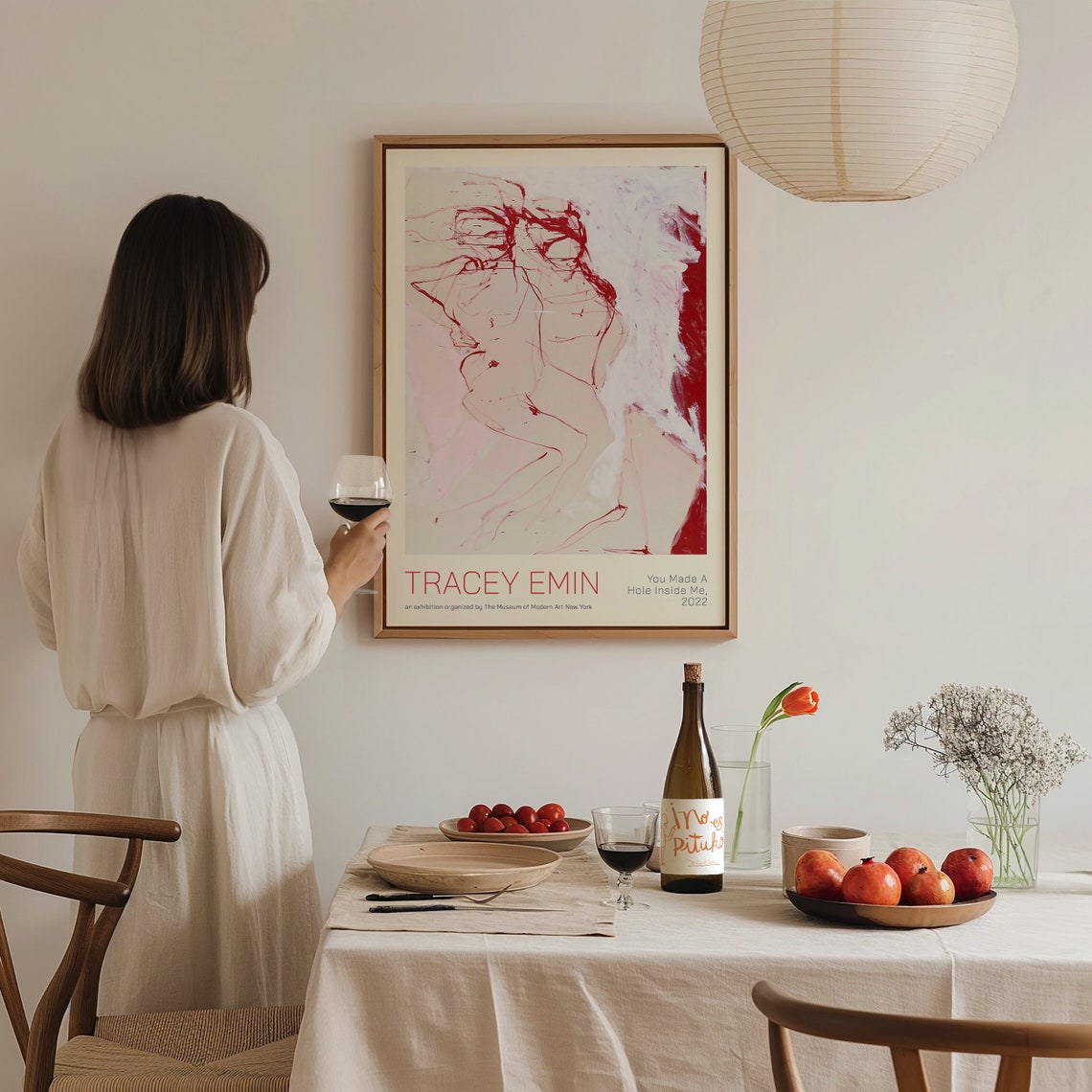 Tracey Emin You Made A Hole Inside Me 2022 Red Abstract Art Poster - Image 2