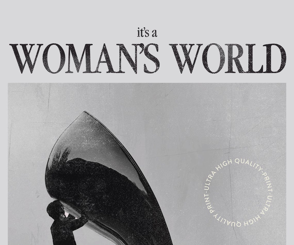 Its A Womans World Feminist Quote Wall Art Retro Heels Print - Image 5