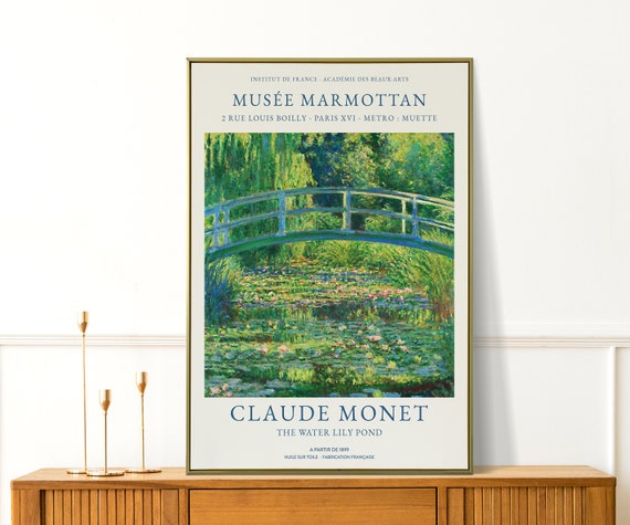 Claude Monet Print The Water At Lily Pond Print Vintage Wall Decor Landscape Monet Wall Art Botanical Print Large Wall Art Living Room