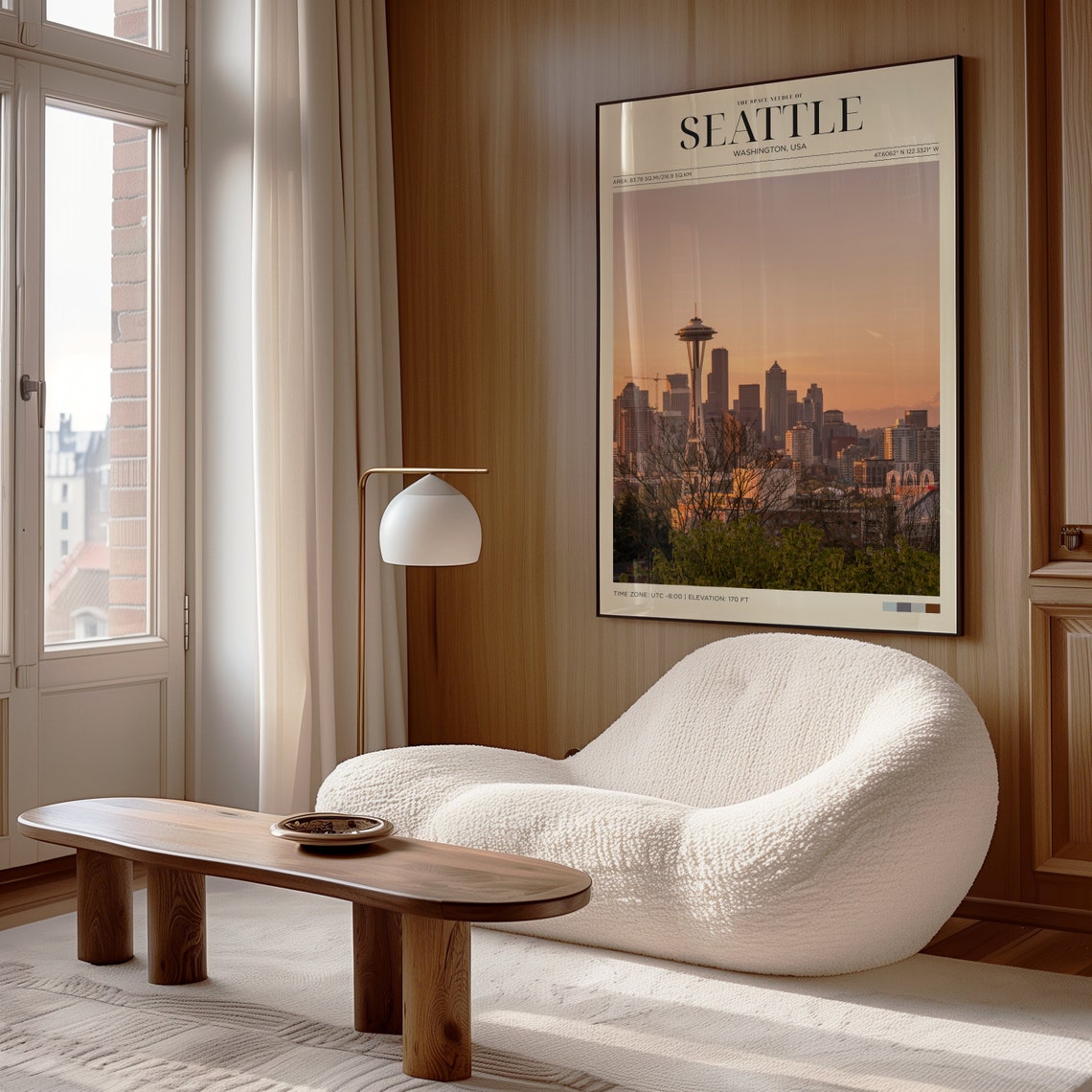 Seattle Space Needle Skyline Sunset Panorama Washington Travel Poster - Image 4
