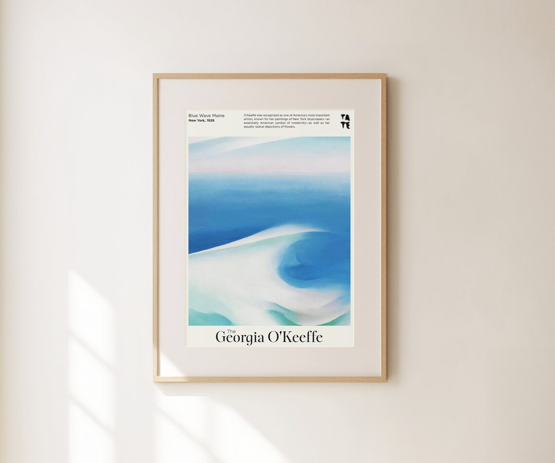 Georgia O'Keeffe Blue Wave Maine 1926 Exhibition Art Print Poster - Image 3