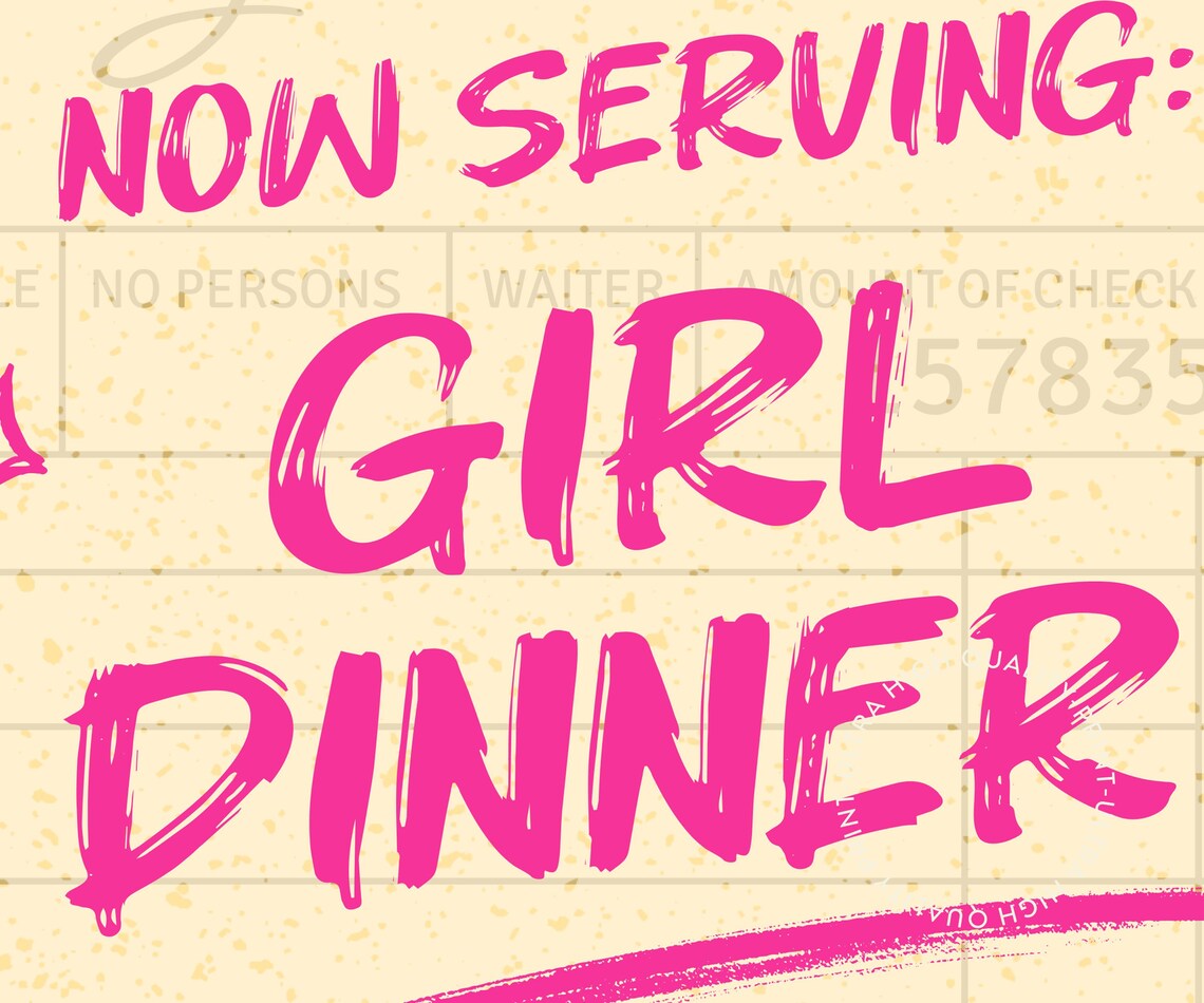 Funny Girl Dinner Quote Poster Pink Guest Check Kitchen Wall Decor Print - Image 5