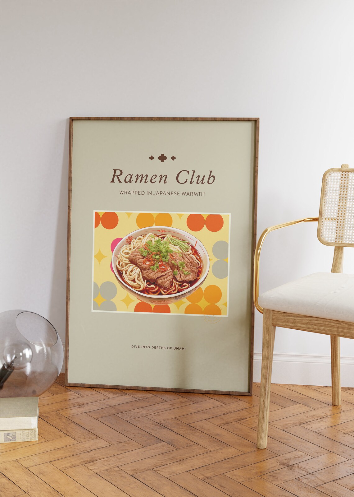 Ramen Club Japanese Noodle Bowl Retro Kitchen Food Art Poster - Image 3