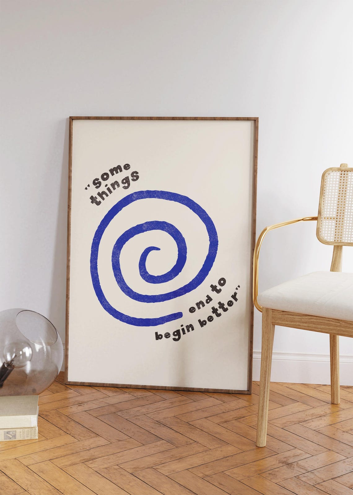 Some Things End To Begin Better Blue Spiral Quote Trendy Wall Decor - Image 2
