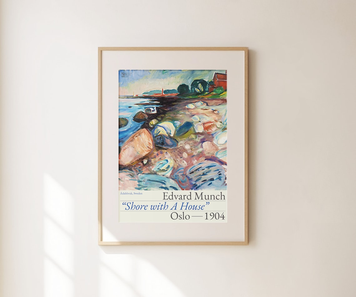 Edvard Munch Shore with A House 1904 Oslo Colorful Exhibition Art Poster - Image 3