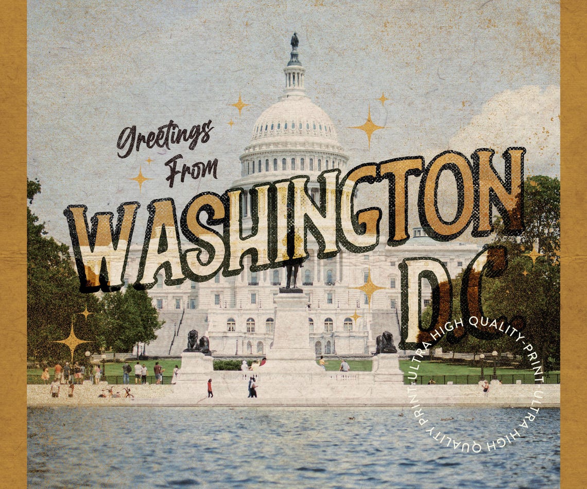 Greetings From Washington DC US Capitol Vintage Travel Poster - Image 5