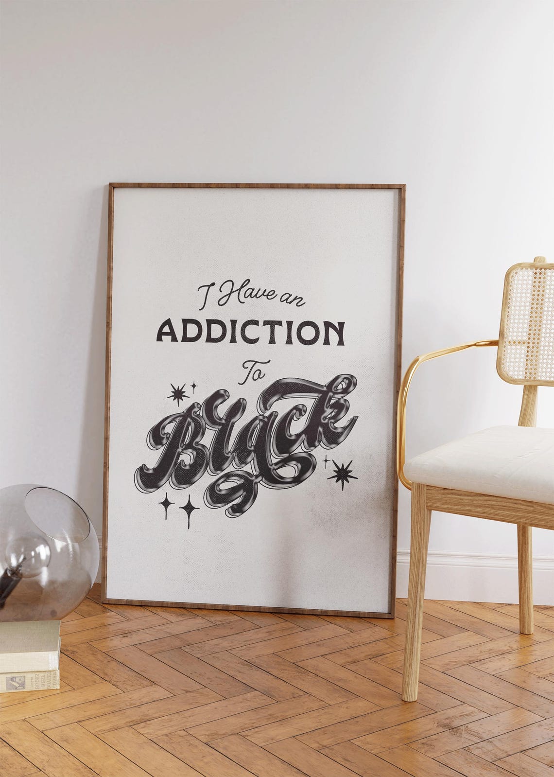 I Have An Addiction To Black Quote Retro Balloon Letter Art Poster - Image 4