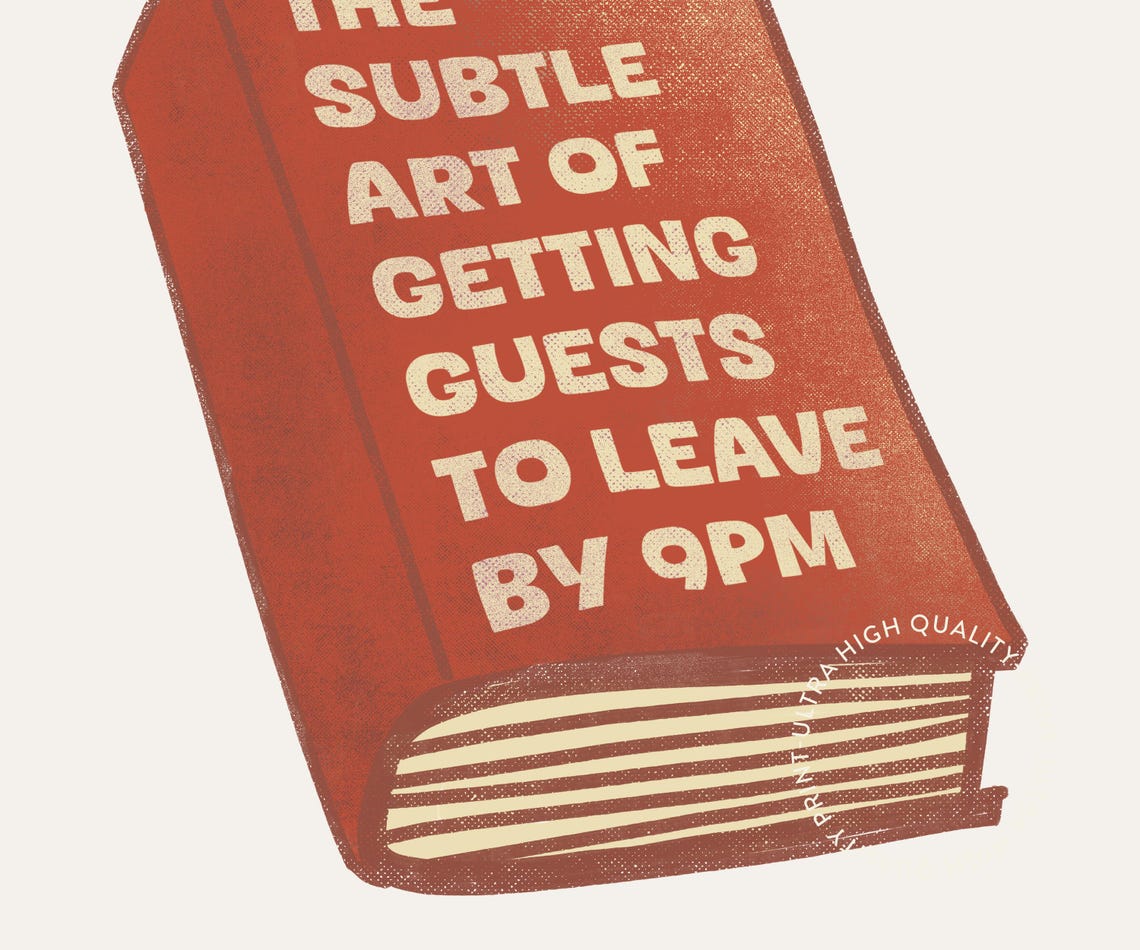 The Subtle Art Of Getting Guests To Leave By 9PM Red Funny Book Print - Image 5