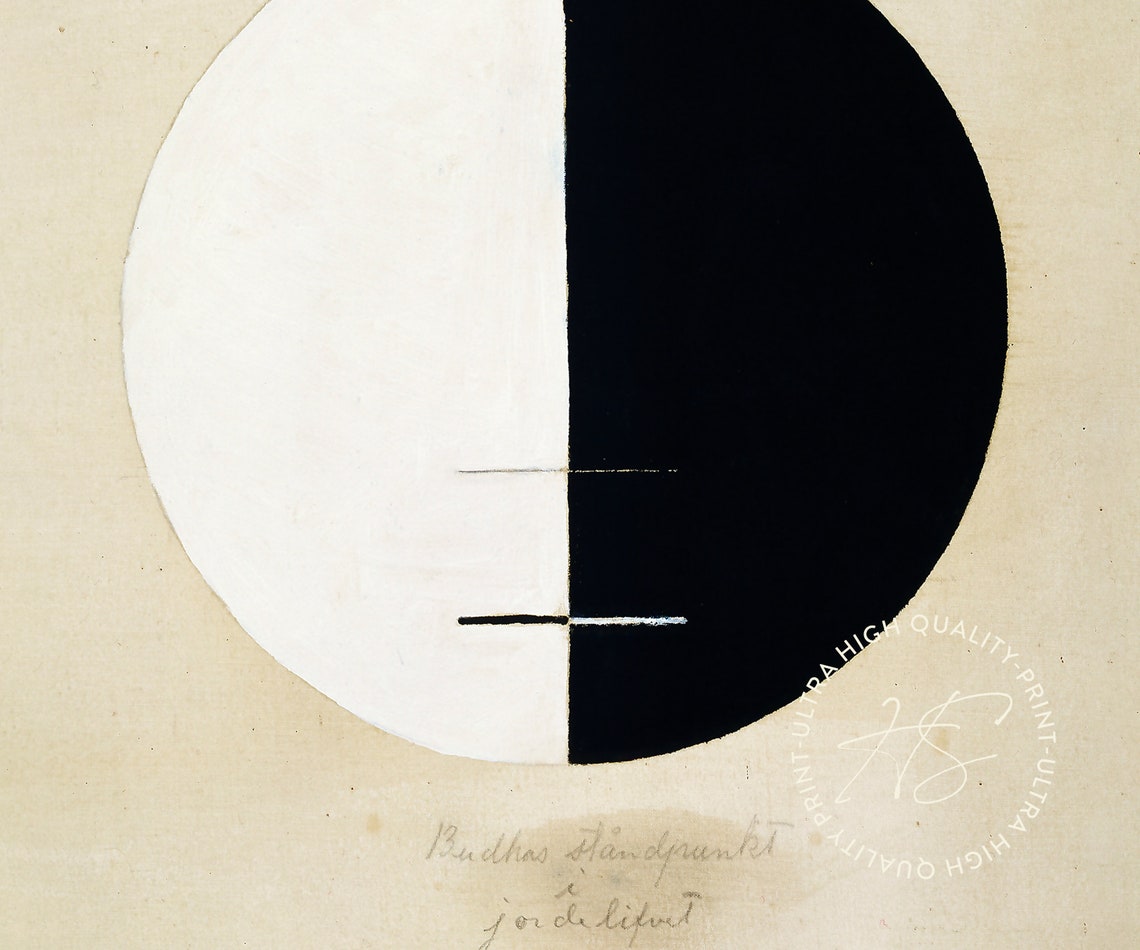 Hilma af Klint Buddhas Standpoint 1920 Black White Circle Art Print - Image 5