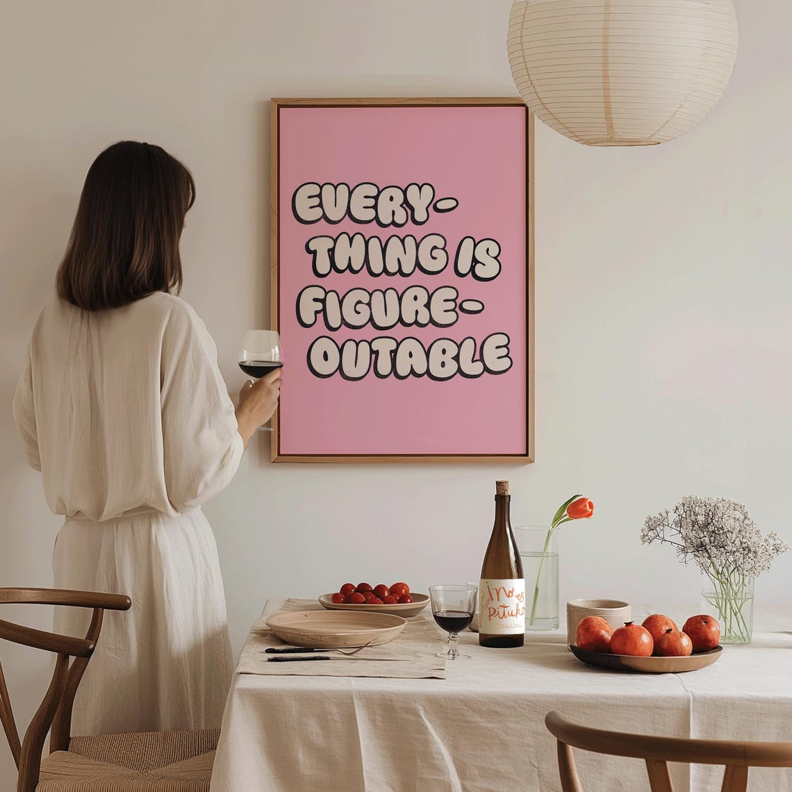 Everything Is Figureoutable Pink Bubble Letters Motivational Poster - Image 3
