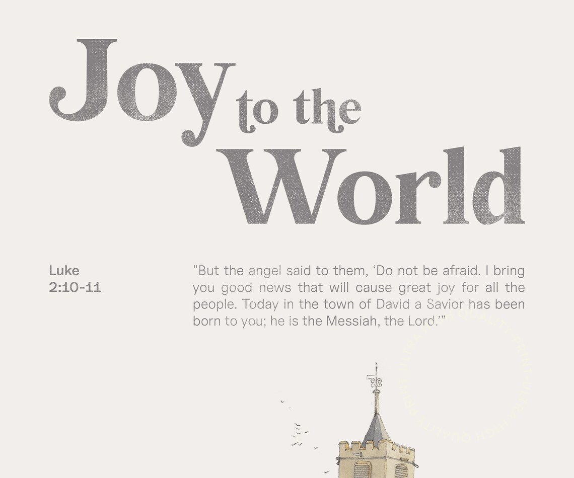 Joy To The World Luke Christmas Scripture Watercolor Church Wall Art - Image 5