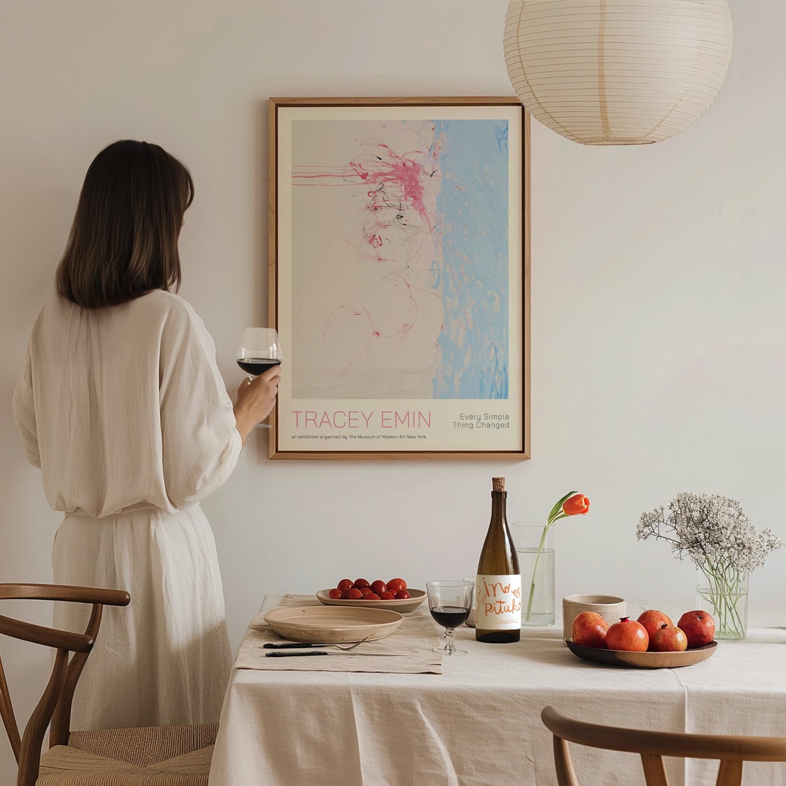 Tracey Emin Every Simple Thing Changed Blue Pink Abstract Art Poster - Image 2