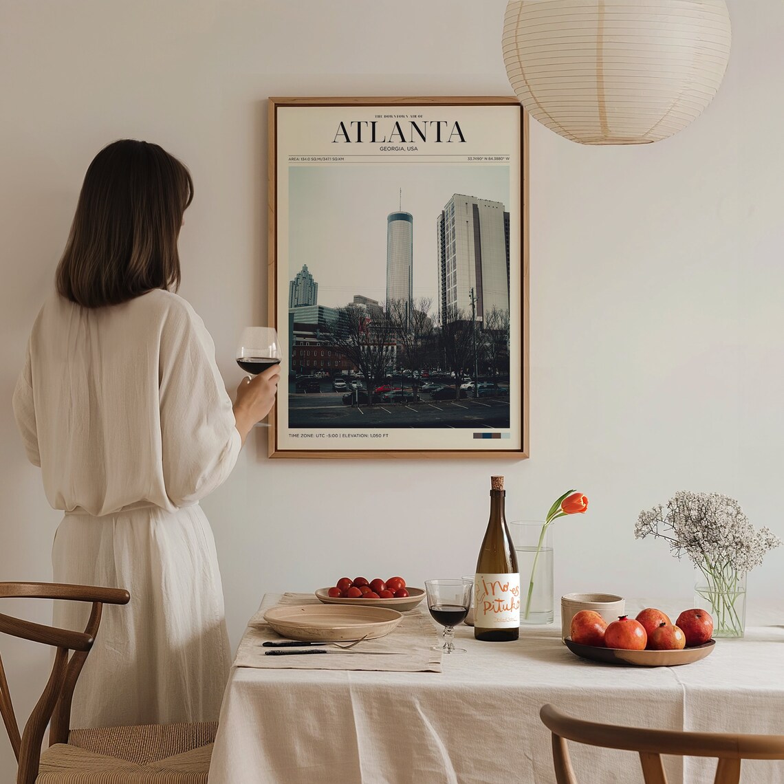 Downtown Atlanta Georgia Skyline Street View Cityscape Travel Poster - Image 3