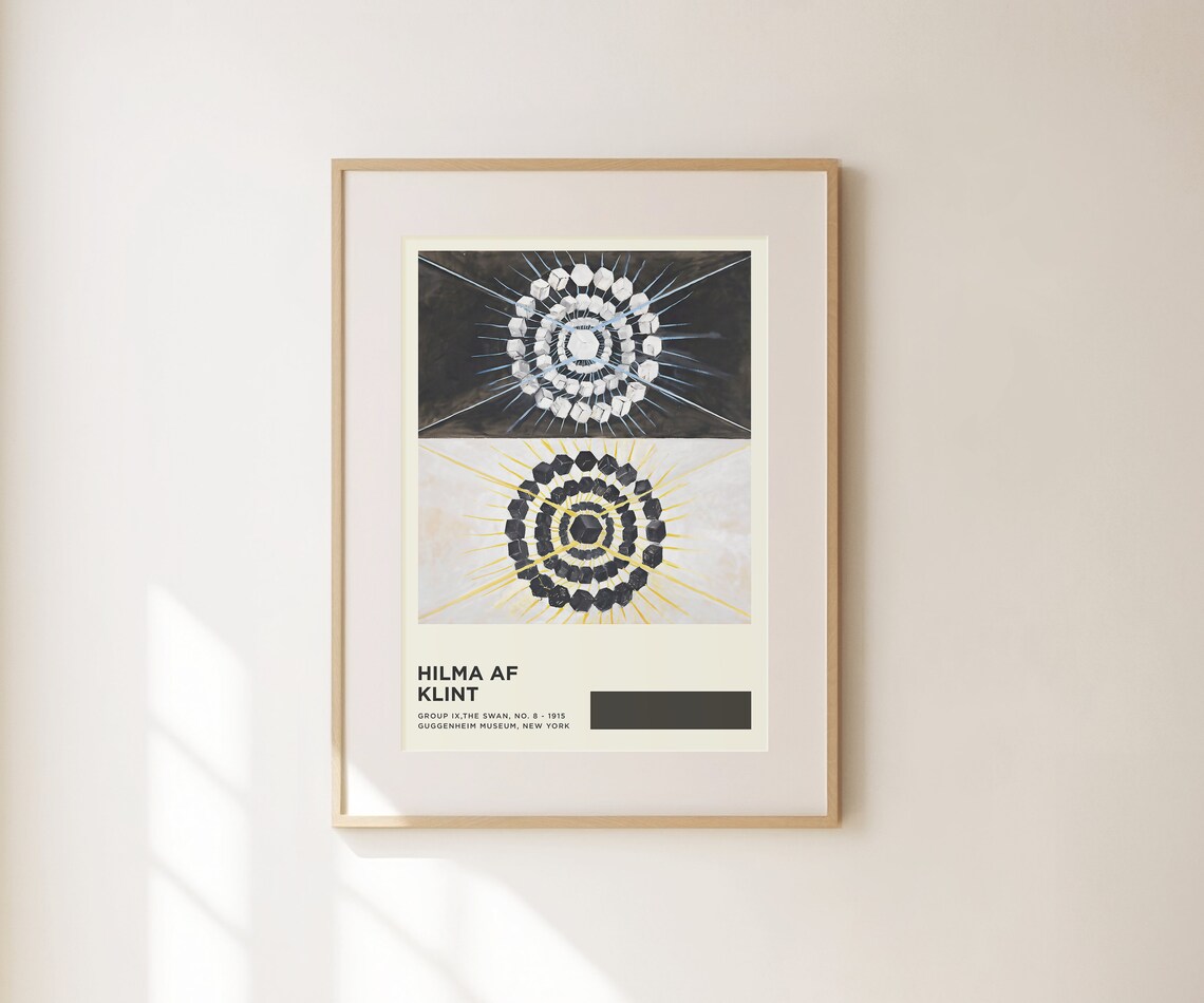 Hilma af Klint The Swan No 8 1915 Black White Abstract Art Poster - Image 3
