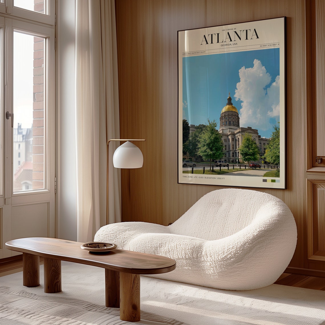Travel Poster Atlanta Poster Vintage Posters In Atlanta Print Atlanta State Capitol Wall Art For Living Room Modern Office Wall Art - Image 4