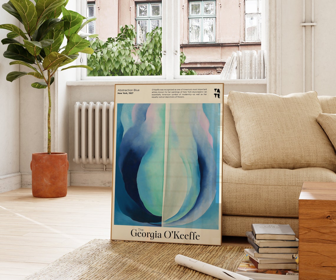 Georgia O'Keeffe Abstraction Blue 1927 Exhibition Poster Wall Print - Image 3