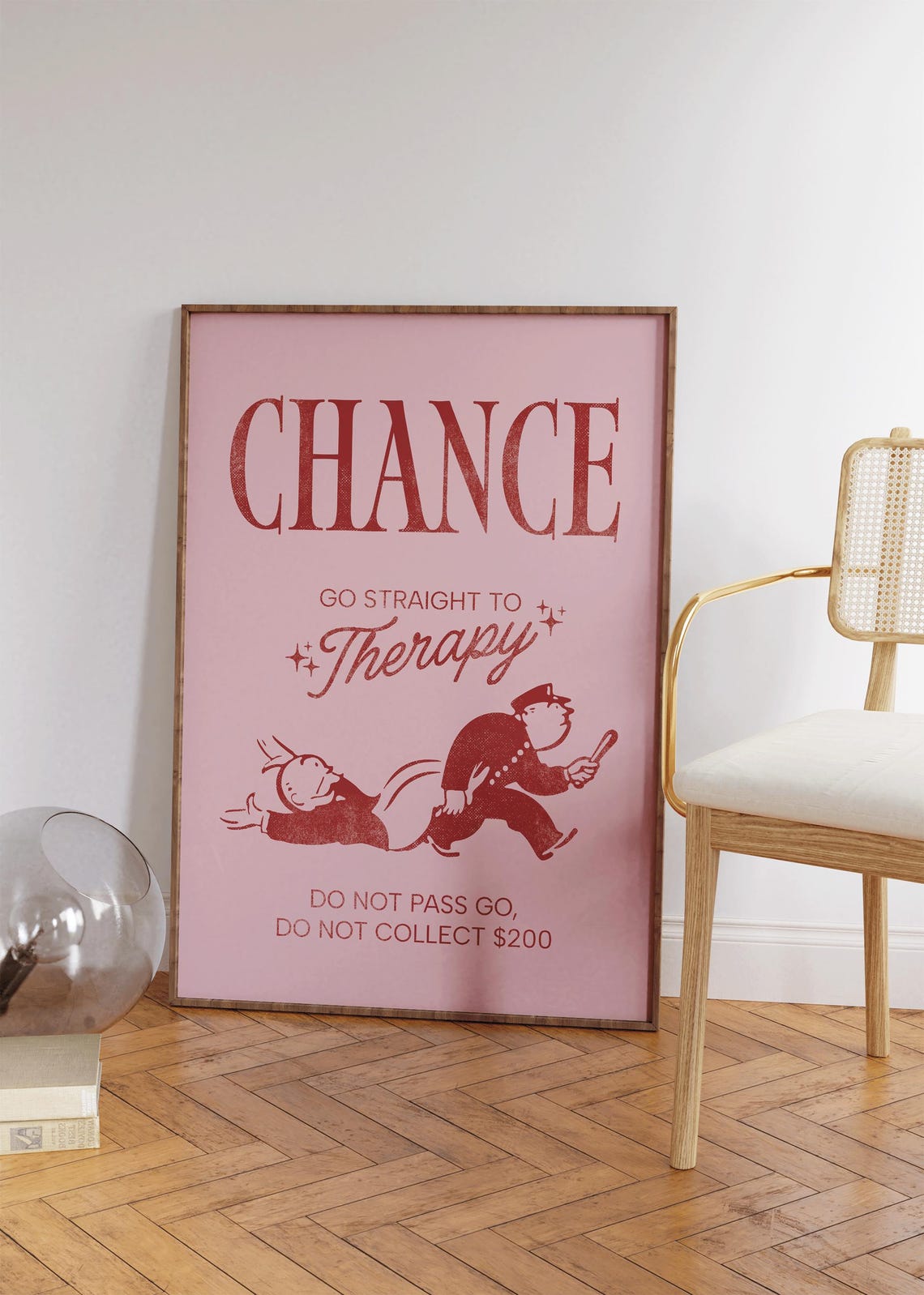 Chance Go Straight To Therapy Monopoly Parody Funny Office Wall Print - Image 2