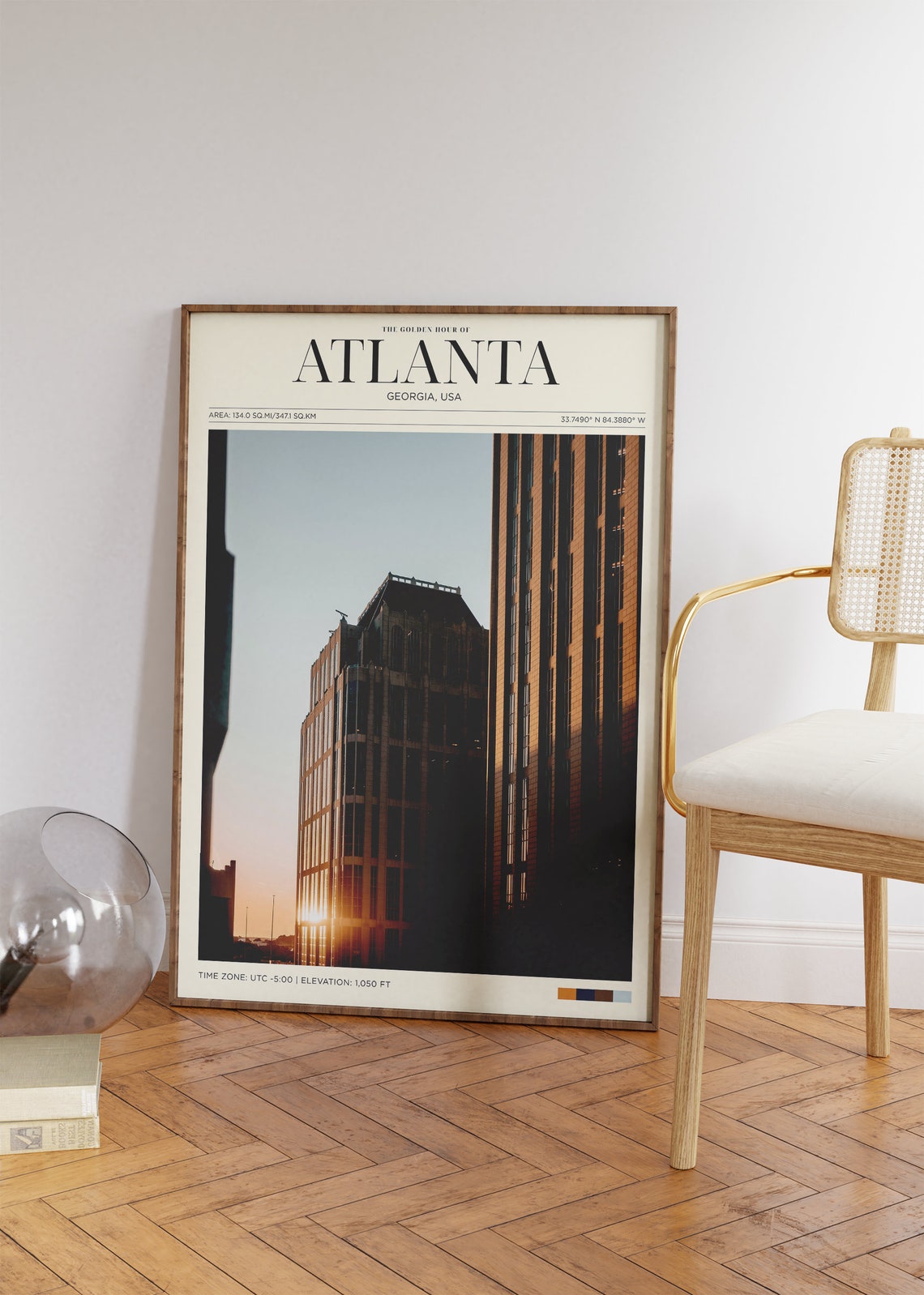 Atlanta Georgia Downtown Skyline Golden Hour Sunset City Travel Poster - Image 2