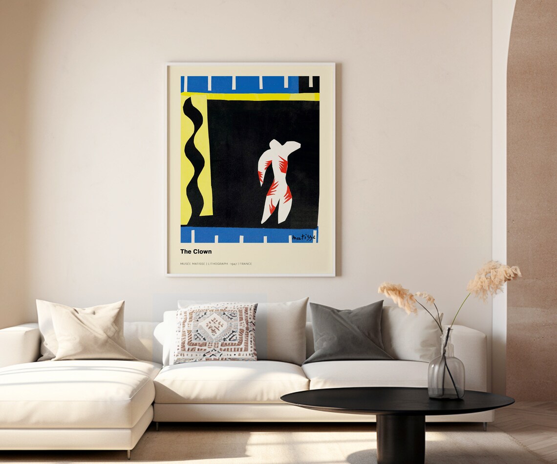 Henri Matisse The Clown 1947 Paper Cutout Blue Black Lithograph Art Print - Image 3