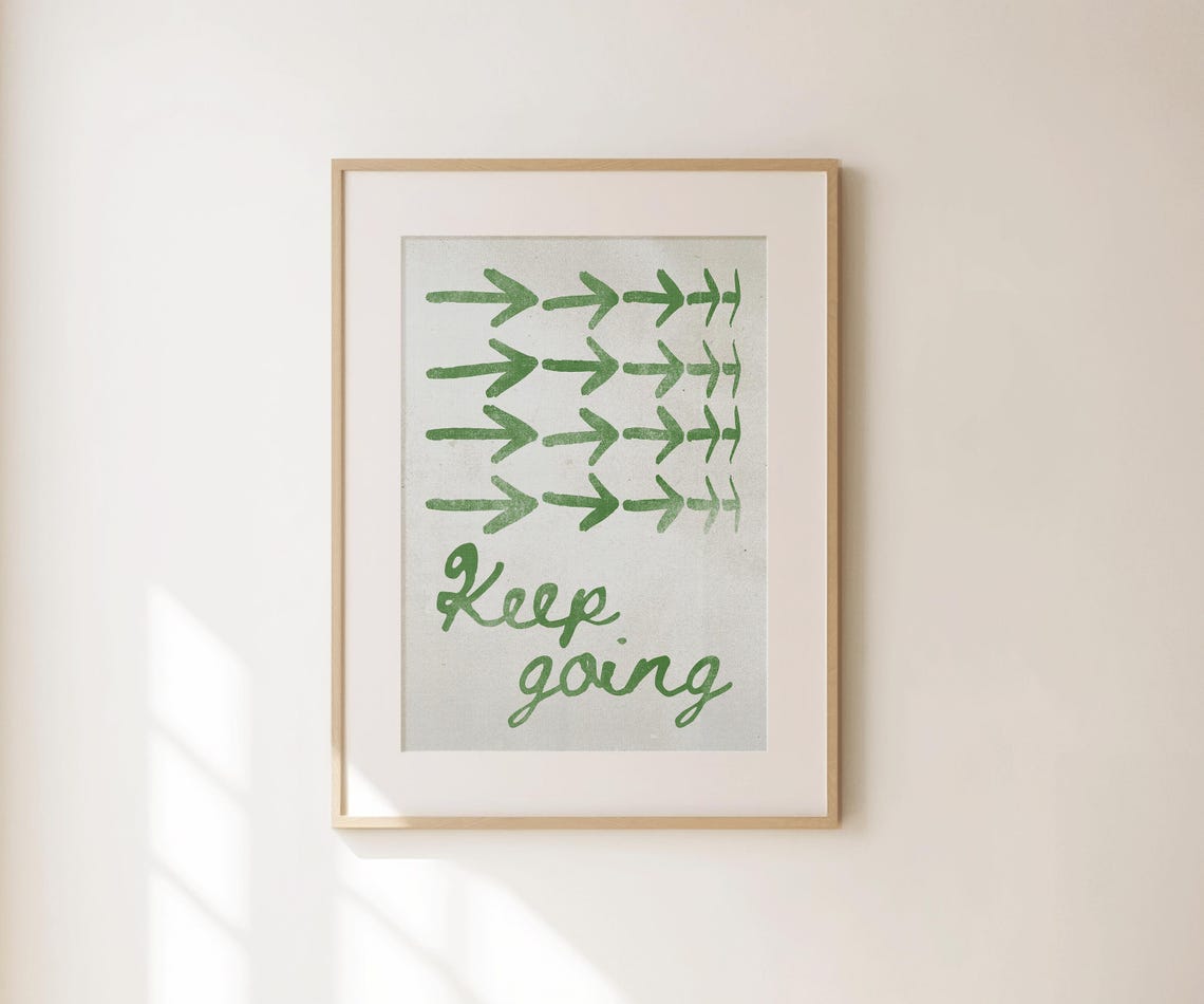 Keep Going Print Self Love Wall Art Spiritual Inspirational Quotes Retro Apartment Decor Cute Affirmation Prints Mid Century Poster - Image 4