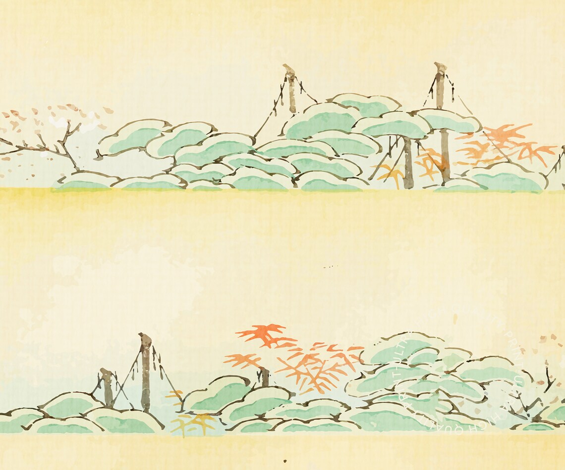 Korin Furuya Bijutsukai Japanese Garden Landscape Antique Art Poster - Image 5