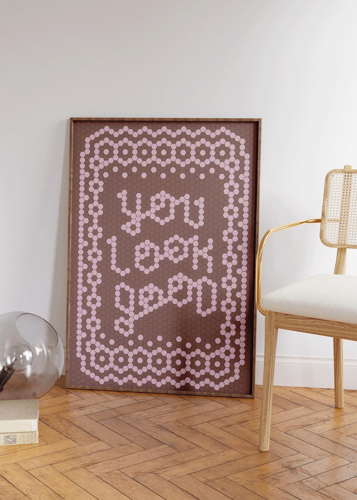 You Look Good Pink Hexagon Mosaic Tile Affirmation Art Poster - Image 2