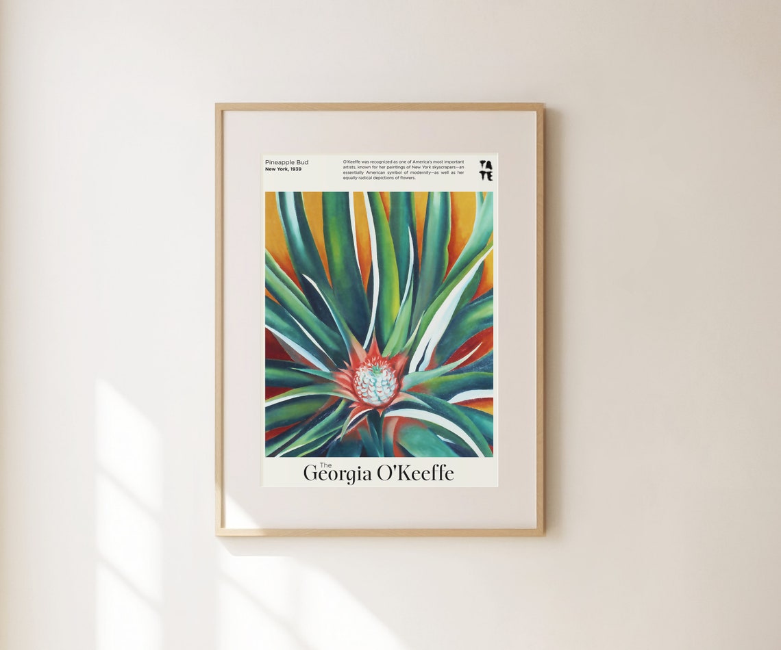 Georgia O'Keeffe Pineapple Bud Tate Tropical Botanical Art Poster - Image 2