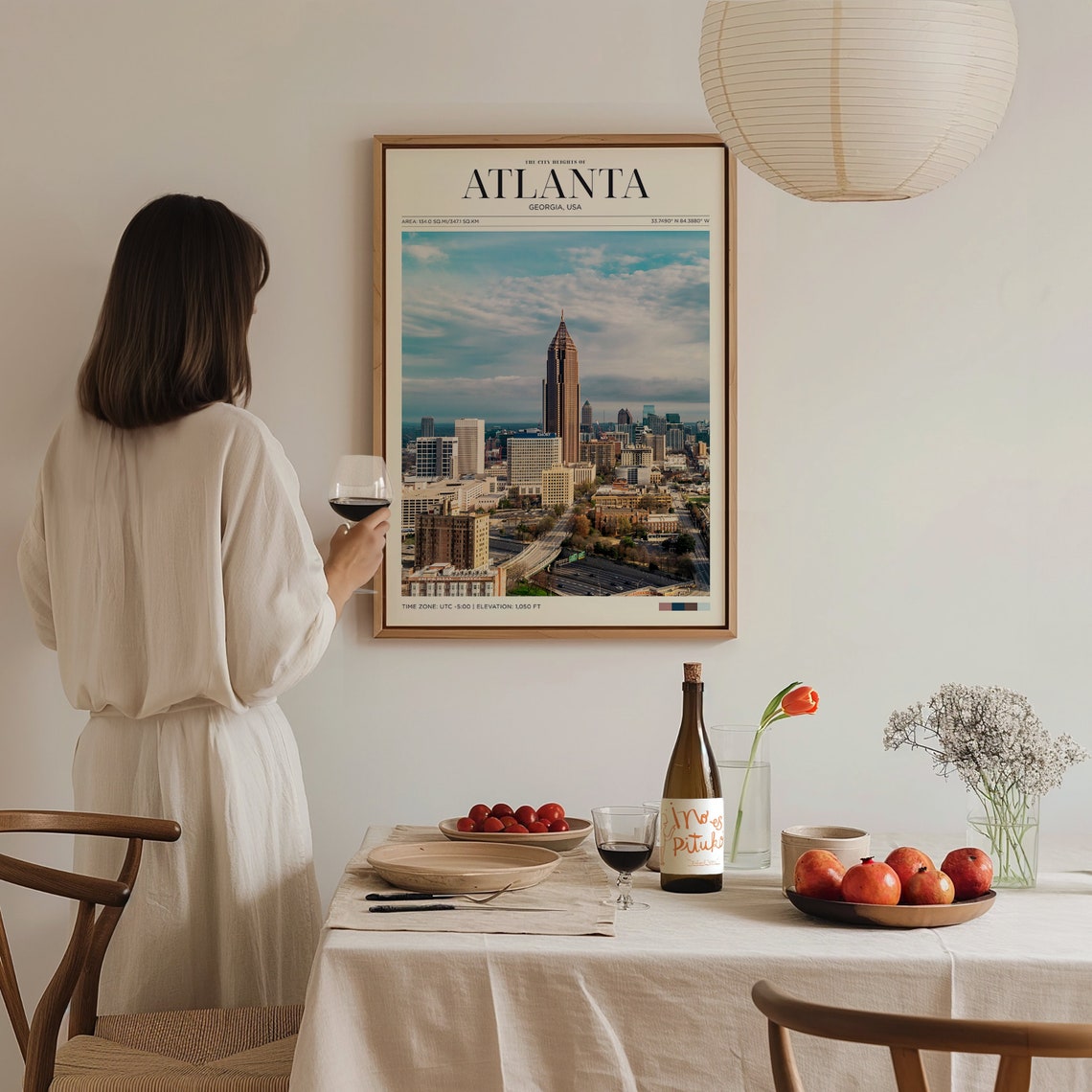 Travel Poster Atlanta Poster Vintage Posters In Atlanta Print Atlanta Streets Wall Art For Living Room Modern Office Wall Art - Image 3