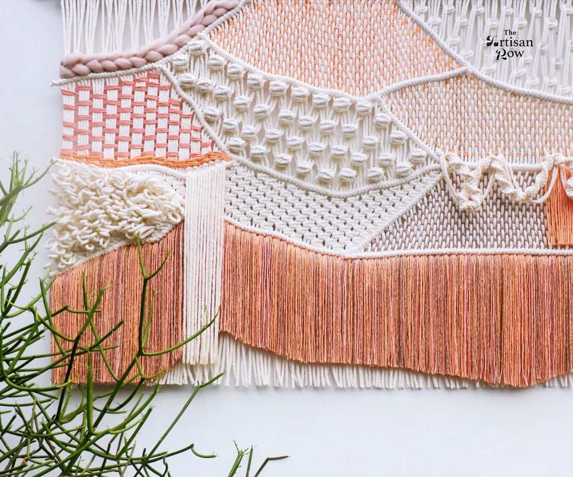 Macrame Wall Hanging Macraweaves Bohemian Decoration Woven Wall Hanging Macrame Mural Housewarming Gift Headboard Decor Handmade Gift - Image 4