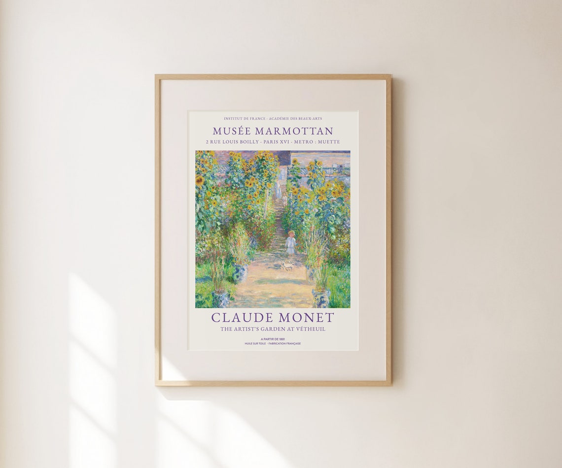 Claude Monet Artist Garden Vetheuil 1881 Exhibition Poster Wall Art - Image 2