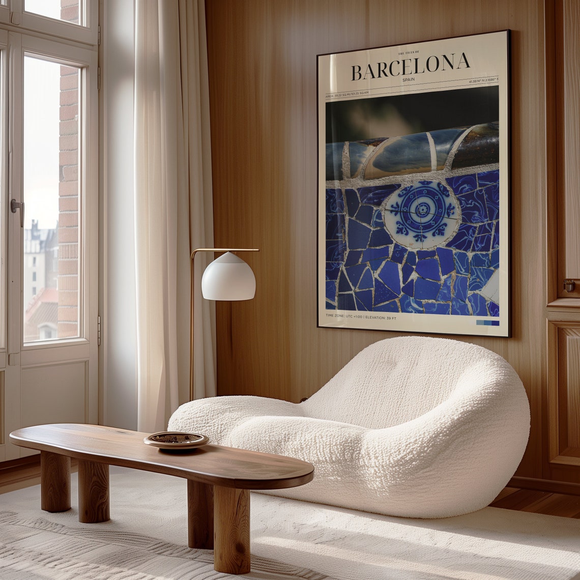 Travel Poster Barcelona Blue Tiles Poster Barcelona Poster Vintage Spain Poster Art Deco Tiles Wall Art For Living Room Modern Island - Image 2