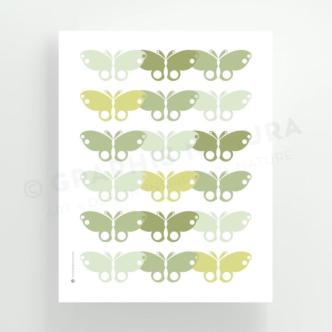 Butterfly Art Print Butterfly Wall Art Prints Colorful Butterflies Poster Sage Green Wall Art Nature Inspired Art Organic Modern Decor - Image 2