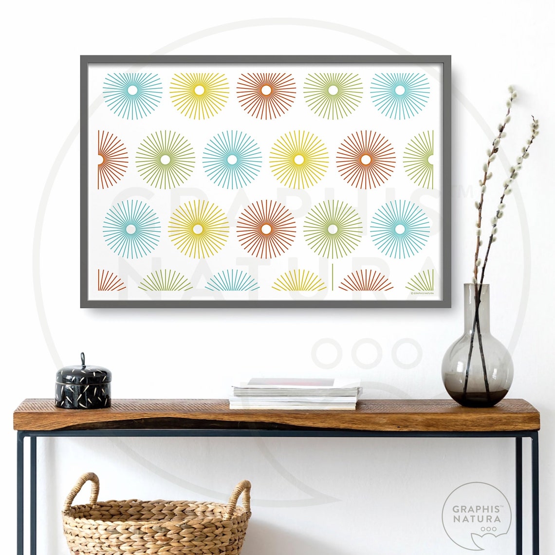 Minimalist Flower Art Print Colorful Modern Botanical Art Print Earth Tone Flower Wall Art Geometric Flower Poster Art Modern Decor - Image 4