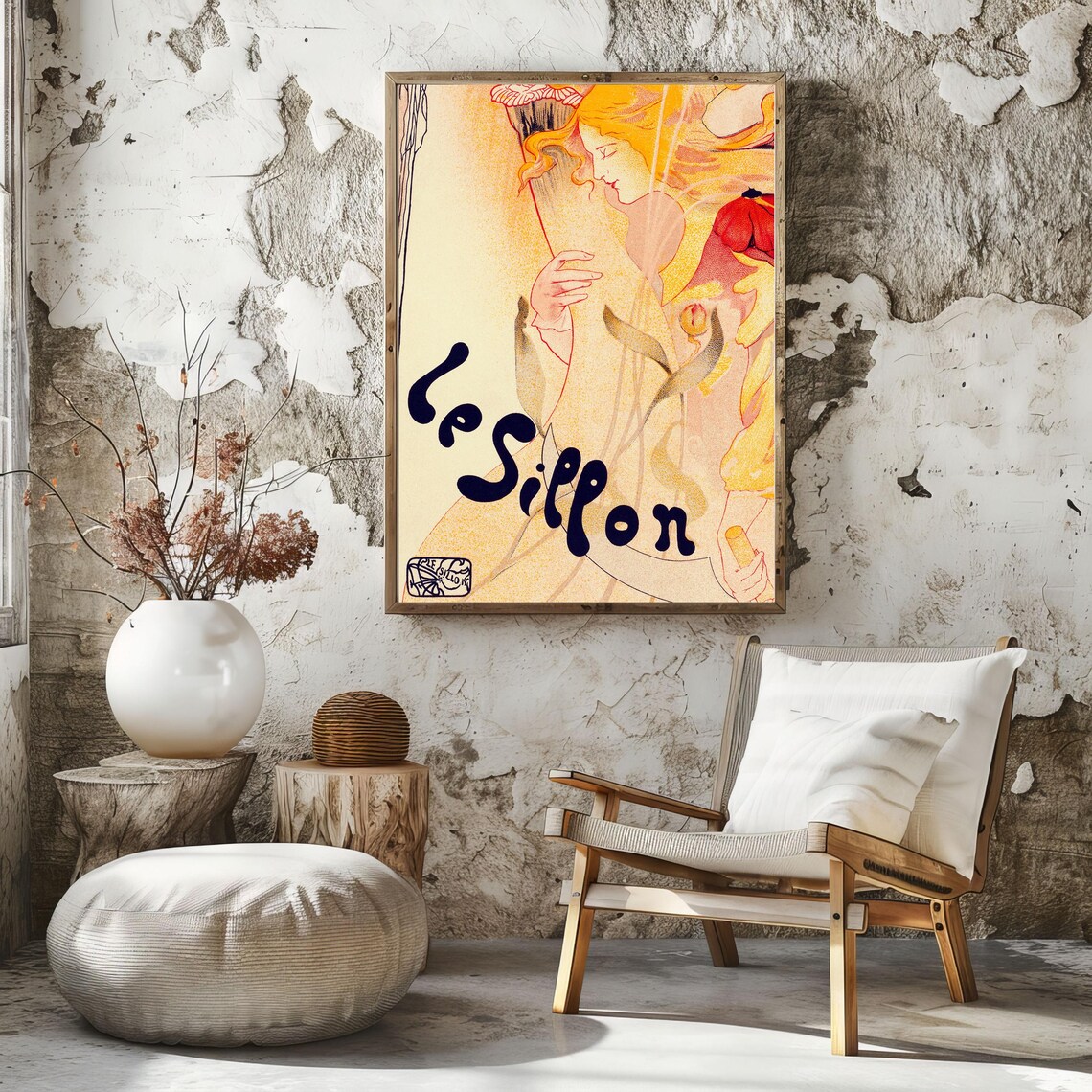Le Siphon Vintage French Art Nouveau Woman Poppy Flower Poster - Image 2