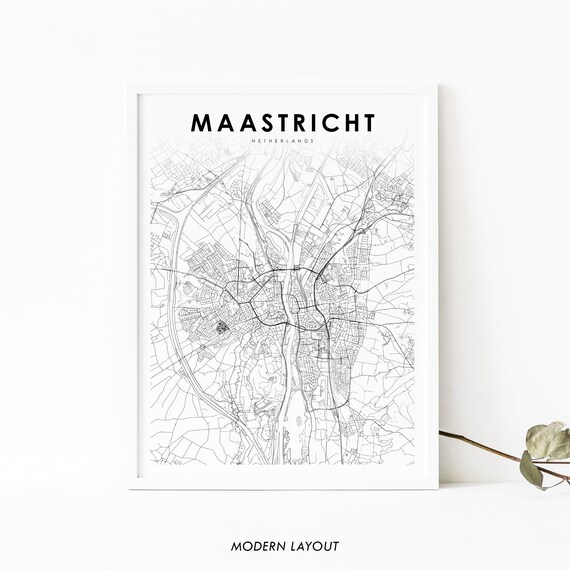 Maastricht Netherlands Minimalist Street Map Line Art Wall Poster