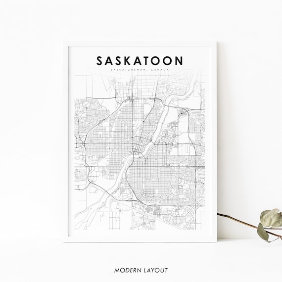 Saskatoon Saskatchewan Map Poster, Nursery Room Decor