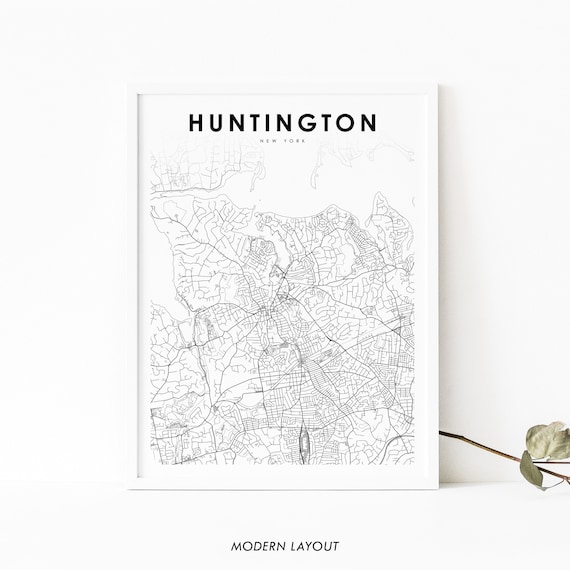Huntington New York USA Minimalist City Street Map Wall Print