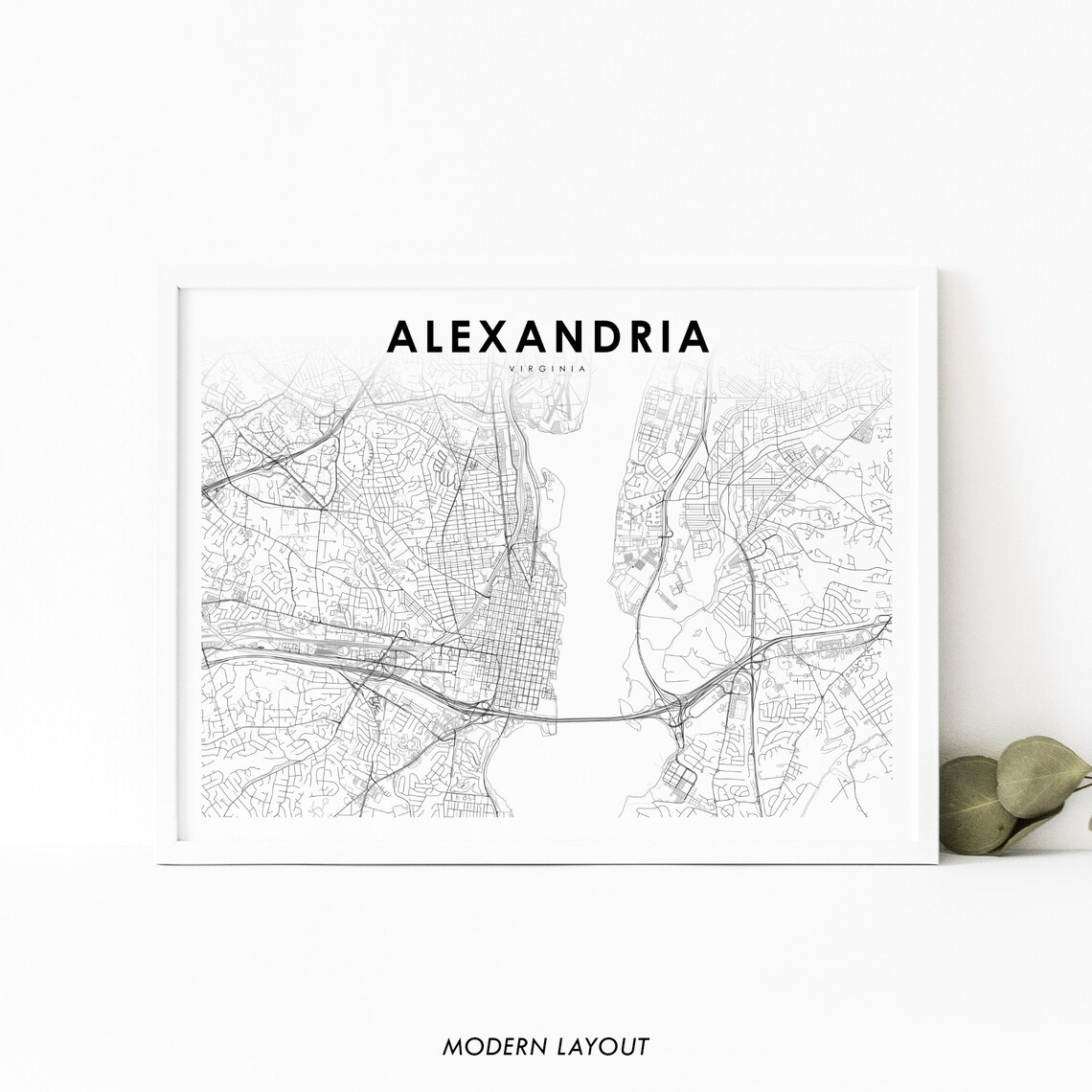 Alexandria VA Map Print, Virginia USA Poster