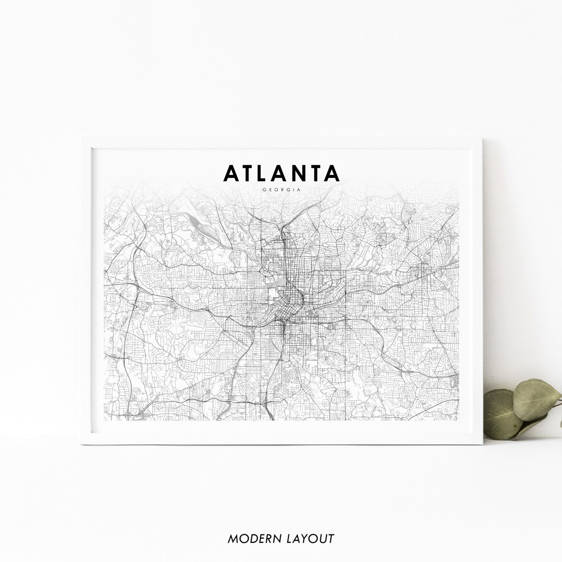 Atlanta GA Map Print, Georgia Nursery Room Decor