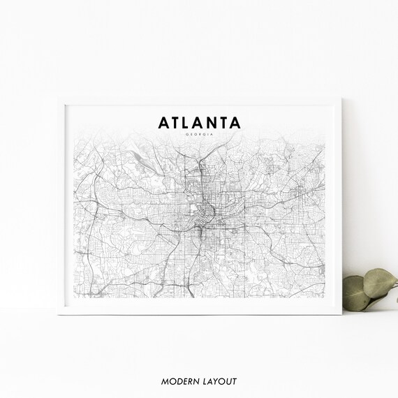Atlanta GA Map Print, Georgia Nursery Room Decor