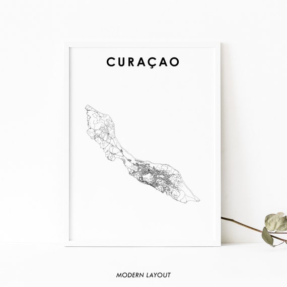 Curaçao Map Print, Willemstad Travel Poster