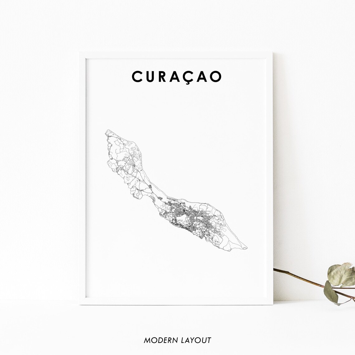 Curaçao Map Print, Willemstad Travel Poster