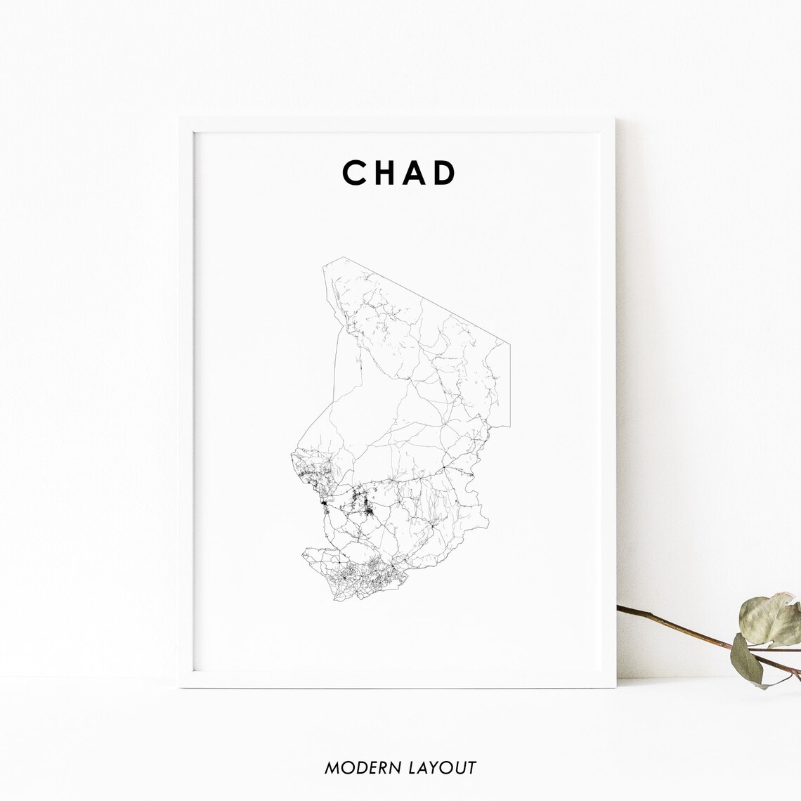 Chad Map Poster, Country Road Nursery Decor