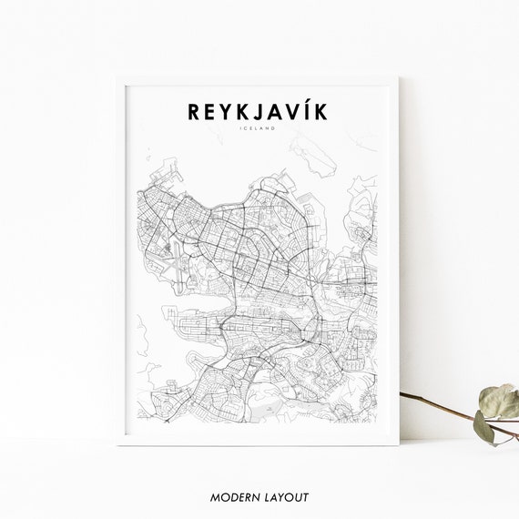 Reykjavik Iceland Map Poster, Nursery Room Decor