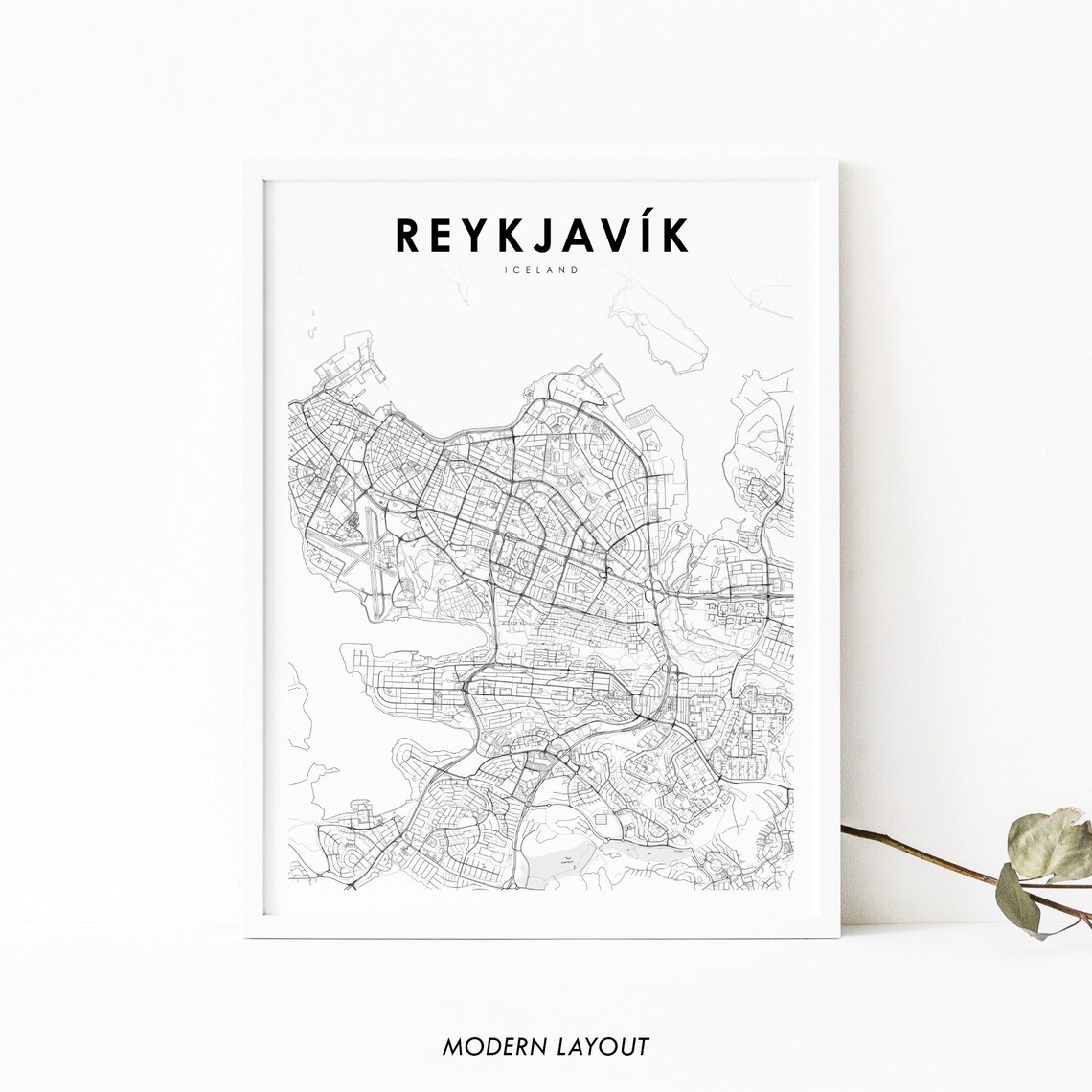 Reykjavik Iceland Map Poster, Nursery Room Decor