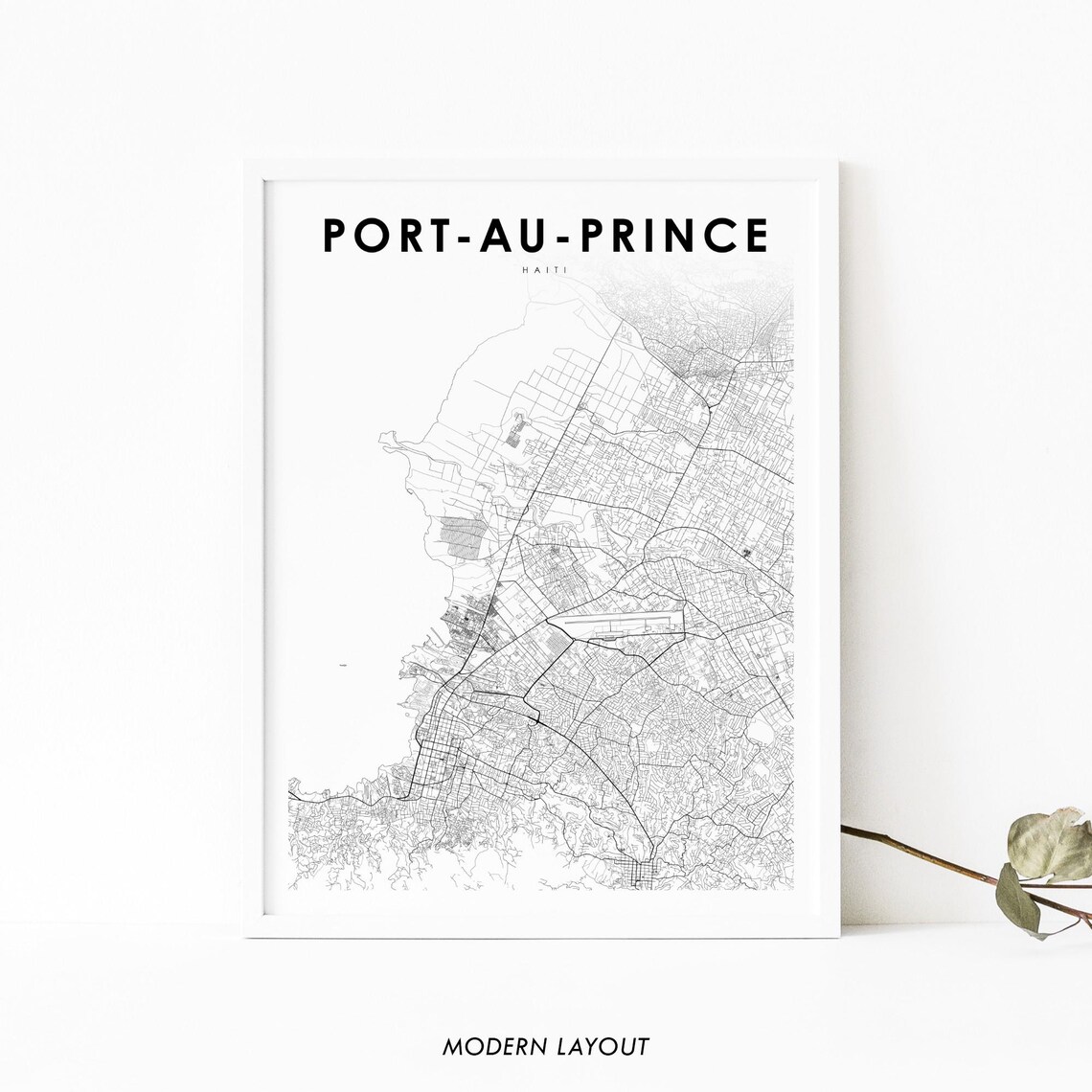 Port-au-Prince Haiti Map Art Print Poster