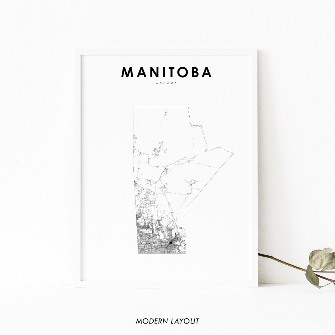 Manitoba Map Art Print, Nursery Room Wall Decor