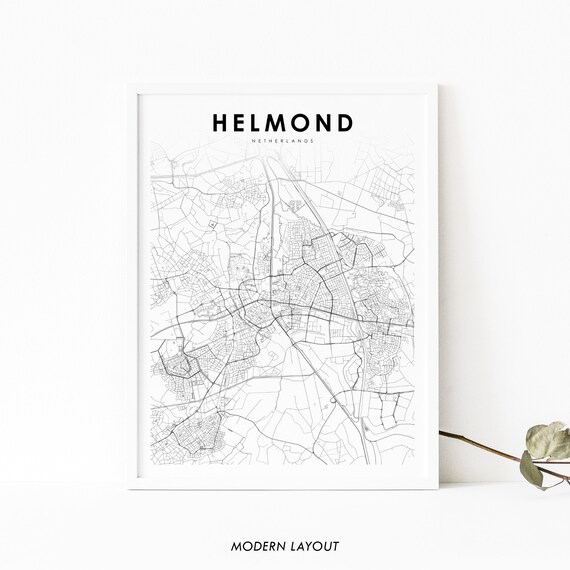 Helmond Netherlands Map Print Hllemond Nederland Art Poster City Street Road Nursery Room Office Wall Decor