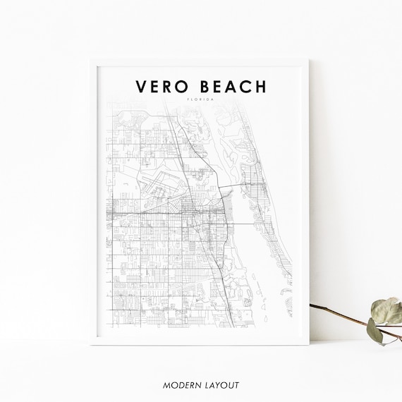 Vero Beach FL Map Print, Florida Travel Poster